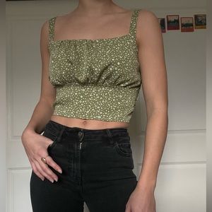 SHEIN green peasant top